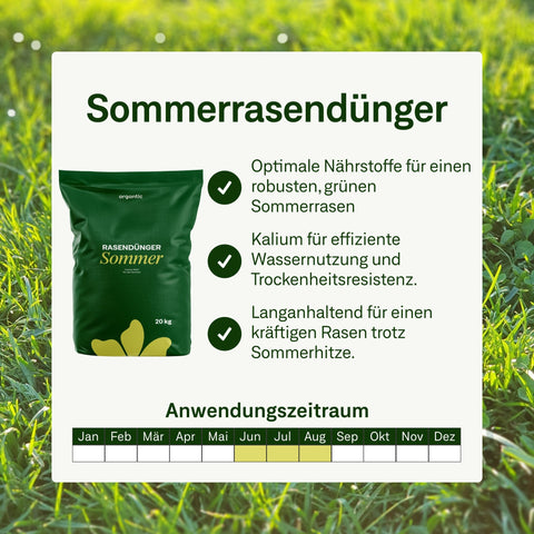 Sommerrasendünger - organtic.com - Rasen, Pflanzen, Interior und mehr