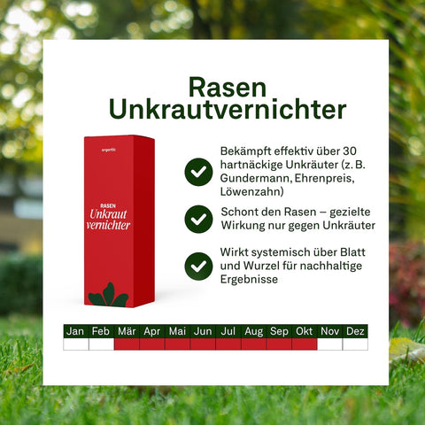 Unkraut-Stopp Set - Herbst inkl. Unkrautvernichter + GRATIS Ganzjahres-Pflegeplan - organtic.com - Rasen, Pflanzen, Interior und mehr